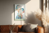 Paul Sinus Wandbild in 40x60cm Soulprints of Love – zwei Silhouetten in leuchtend heller, abstrakter Gestaltung, symbolische Kunst in Pastelltönen