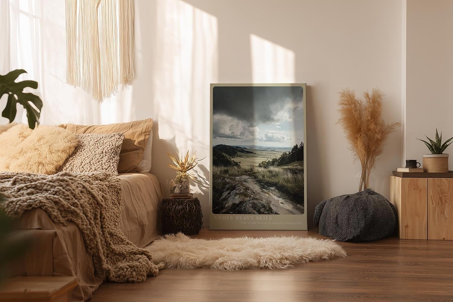 Paul Sinus Wandbild in 40x60cm dramatische Landschaft unter schweren Wolken – stimmungsvolles Naturmotiv für ausdrucksstarke Raumgestaltung