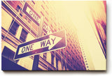 Sinus Art Wandbild 120x80cm Dynamische Komposition aus Architektur und Beschilderung in Retro-Look
