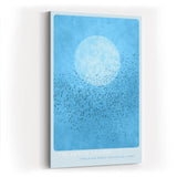 Paul Sinus Wandbild in 40x60cm Vogelschwarm vor großem Mond auf blauem Himmel