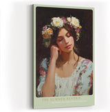 Paul Sinus Wandbild in 40x60cm The Summer Reverie verträumtes Porträt einer jungen Frau mit Blumenkranz vor dunklem Hintergrund