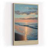 Paul Sinus Wandbild in 40x60cm Sonnenuntergang am Meer mit sanften Wellen und reflektierendem Licht auf dem Wasser