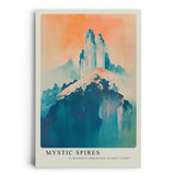 Paul Sinus Leinwandbild 80x120cm mystische Bergspitzen in sanften Farben mit verträumter Lichtstimmung – kunstvolles Leinwandbild