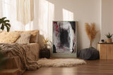 Paul Sinus Wandbild in 40x60cm The Black Passage – Ausdrucksstarke abstrakte Kunst in Schwarz, Weiß und Rot