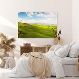 Paul Sinus Wandbild 120x80cm Grüne Wiese Landschaft Berge Natur Felder