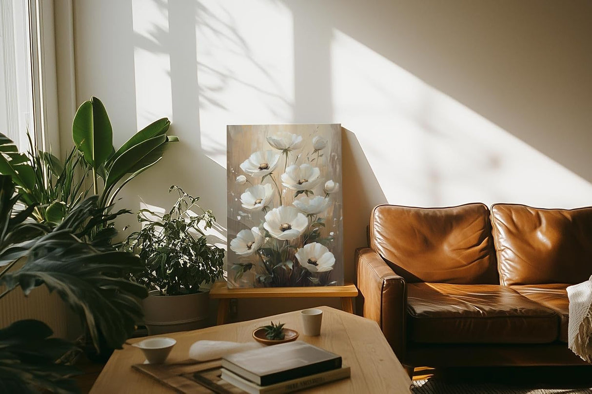Paul Sinus 60x90cm Wandbild Blütenreigen in Beige – Harmonische Naturpracht mit stilvoller Blume
