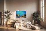 Sinus Art Wandbild 120x80cm Bunte Meeresbewohner und Korallen in einer lebendigen Unterwasserwelt