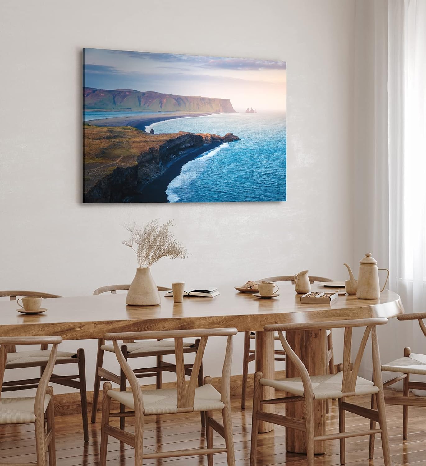 Paul Sinus Wandbild 120x80cm Kirkjufjara Beach Island Meer Küste Klippen Berge