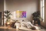Sinus Art Wandbild 120x80cm Faszinierende Nahaufnahme einer violetten Blüte mit harmonischem Farbverlauf