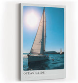 Paul Sinus Kunstdruck 40x60cm Ocean Glide Segelboot bei Sonnenlicht White Sails Under Blue Sky