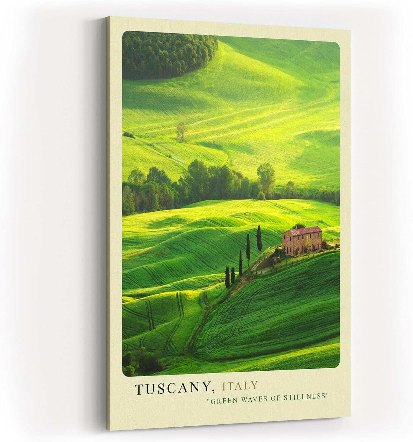 Paul Sinus Kunstdruck 40x60cm Tuscany Italien goldgrüne Hügellandschaft mit Bauernhaus und Zypressen im Licht