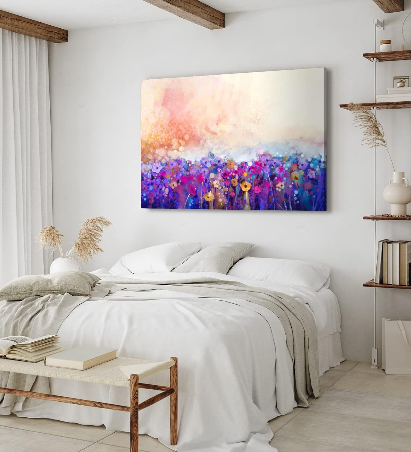 Paul Sinus Wandbild 120x80cm Bunte Blumen Blüten Abstrakt Kunstvoll Farbenfroh