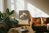 Paul Sinus 60x90cm Wandbild Sanfte Blüten in Sepia – Minimalistische Eleganz mit floraler Harmonie Blume