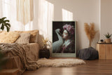 Paul Sinus Wandbild in 40x60cm Asiatische Schönheit in floraler Pracht mit Kranich in anmutiger Pose
