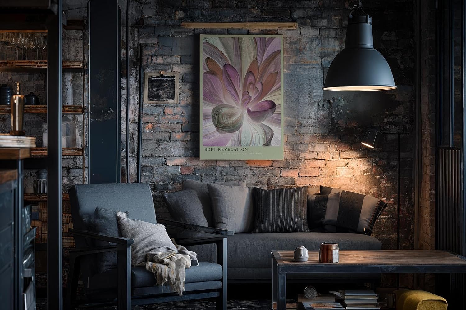 Paul Sinus Wandbild in 40x60cm Soft Revelation – Abstrakte Blütenkomposition in sanften Pastellund Lilatönen mit dynamischer Struktur