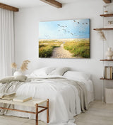 Paul Sinus Wandbild 120x80cm Ostsee Strand Sand Meer Entenflug Horizont