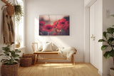 Sinus Art Wandbild 120x80cm Ruhige Szene mit roten Mohnblumen in weicher Unschärfe und natürlichem Licht