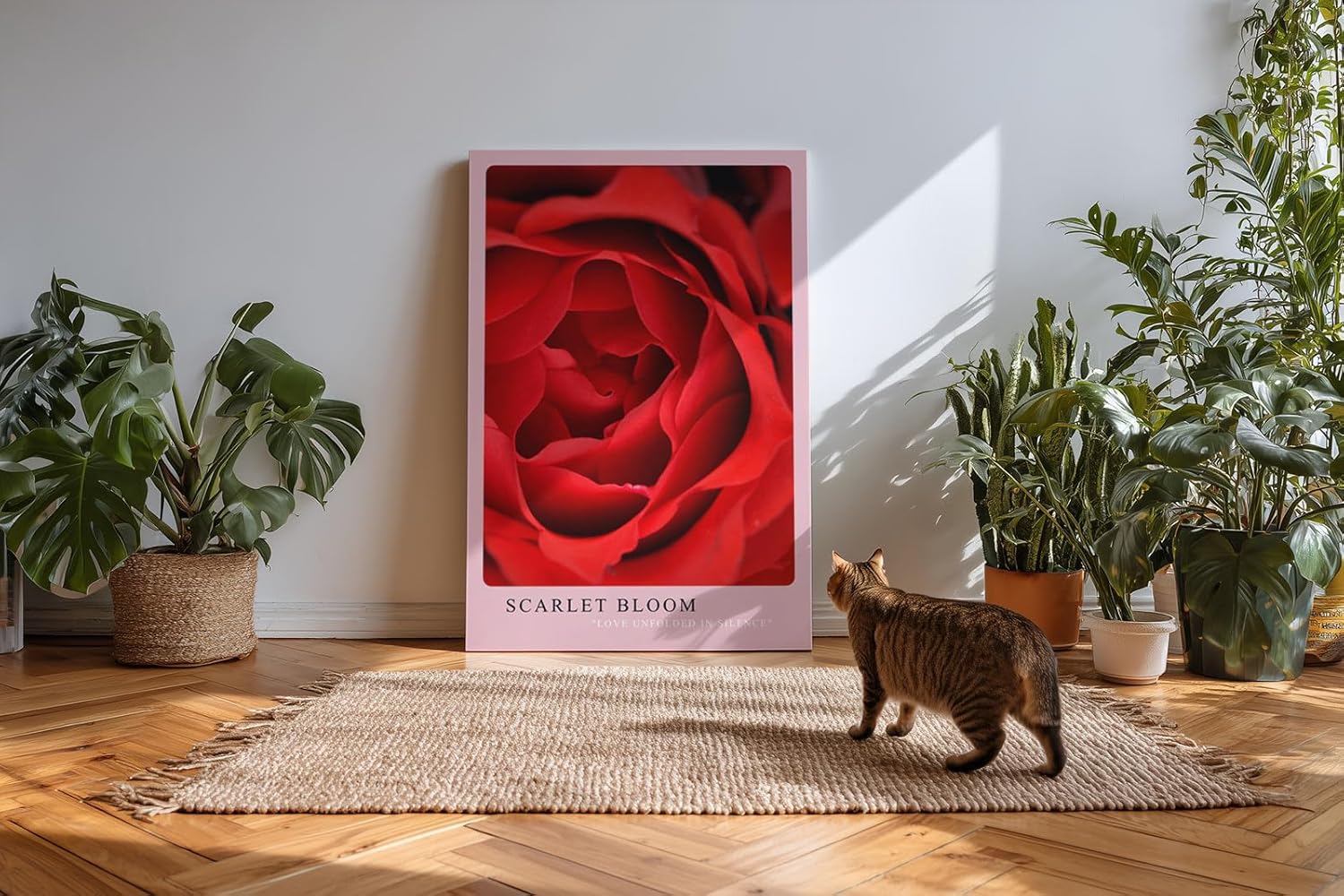Paul Sinus Kunstdruck 40x60cm Scarlet Bloom – Rote Rosenblüte in Makroaufnahme mit eleganter Form und samtiger Textur