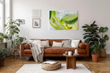 Sinus Art Wandbild 120x80cm Sprudelnde Zitrusfrüchte in lebendigen Farben mit erfrischender Bildwirkung