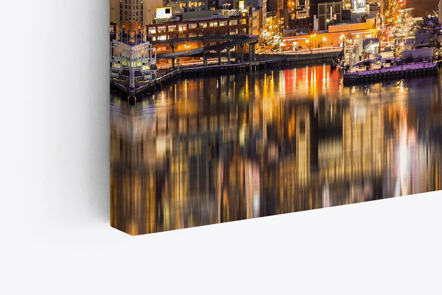 Paul Sinus Wandbild 120x80cm New York bei Nacht Wolkenkratzer Skyline