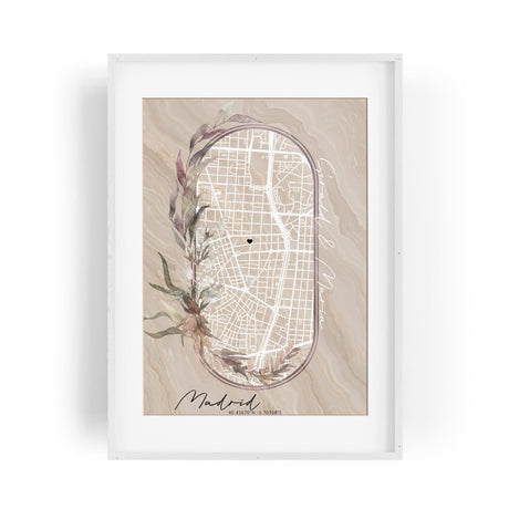 Paul Sinus Bilderrahmen individuell und einzigartig mit deinen GPS Koordinaten und Namen. 30cm x 42cm Holz Wechselrahmen mit Glas und Passepartout. (ohne Rahmen)