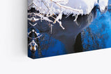 Wandbild 120x80cm Bach im Wald Winter Schnee Winterlandschaft Weiß