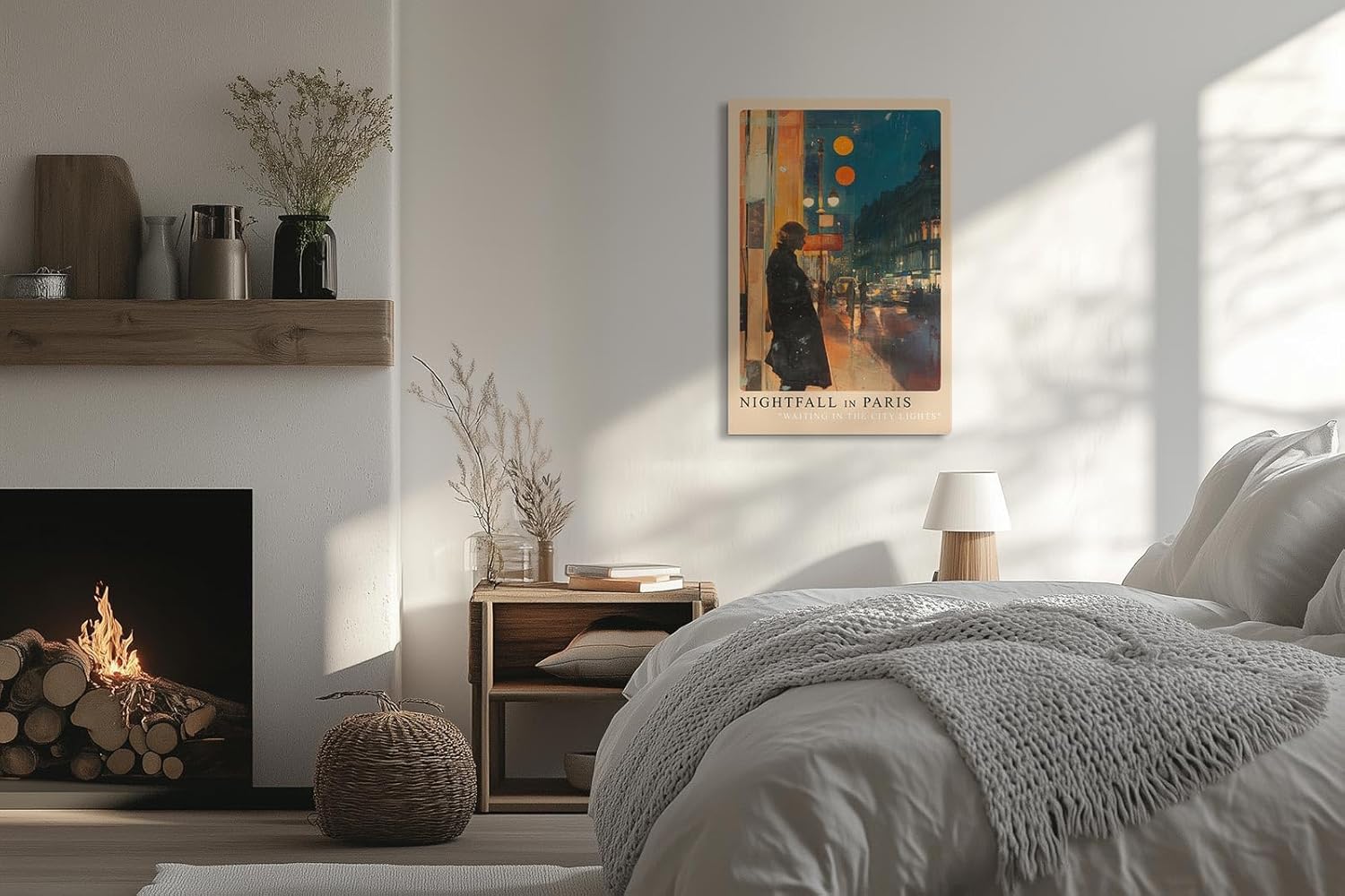 Paul Sinus Leinwandbild 40x60cm Leinwandbild Nightfall in Paris romantische Stadtkunst geheimnisvolle Atmosphäre nächtliche Eleganz urbane Ästhetik