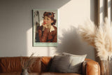 Paul Sinus Wandbild in 40x60cm Ready for Takeoff, Boys – Pin-up-Pilotin in Lederjacke und Fliegerbrille mit verträumtem Blick