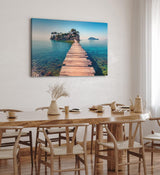 Paul Sinus Wandbild 120x80cm Holzsteg zur Insel Meer Strand Thailand Felsen Sommer