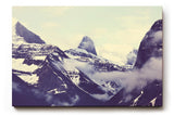 Sinus Art Wandbild 120x80cm Schneebedeckte Berge und nebelverhangene Täler in beeindruckender Komposition