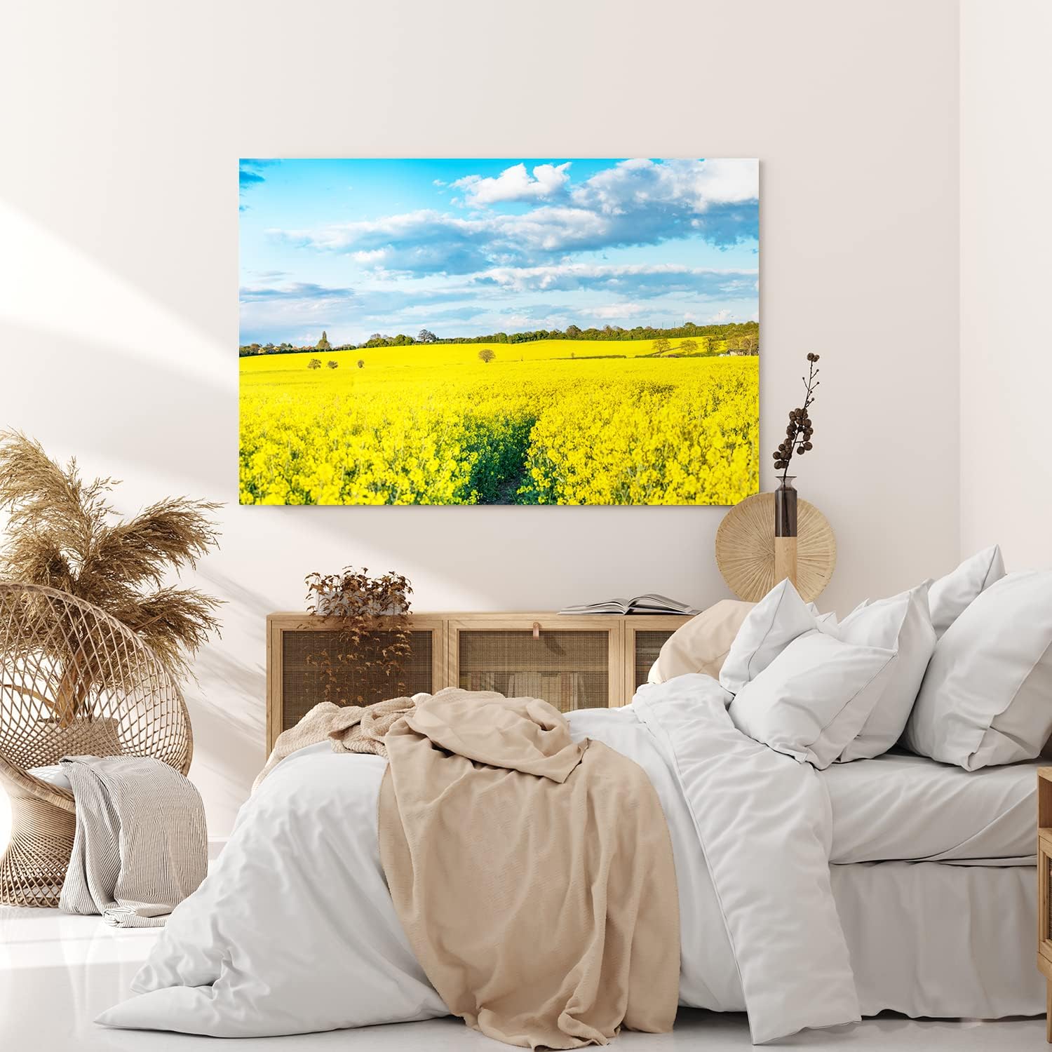 Paul Sinus Wandbild 120x80cm Rapsfeld Raps Landschaft Gelb Himmel Sommer