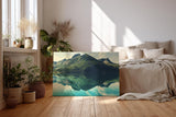 Sinus Art Wandbild 120x80cm Faszinierende Bergspiegelung mit beeindruckender Symmetrie für harmonisches Raumgefühl