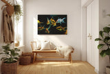Sinus Art Wandbild 120x80cm Anmutige Darstellung von Goldfischen in harmonischer Farbkomposition