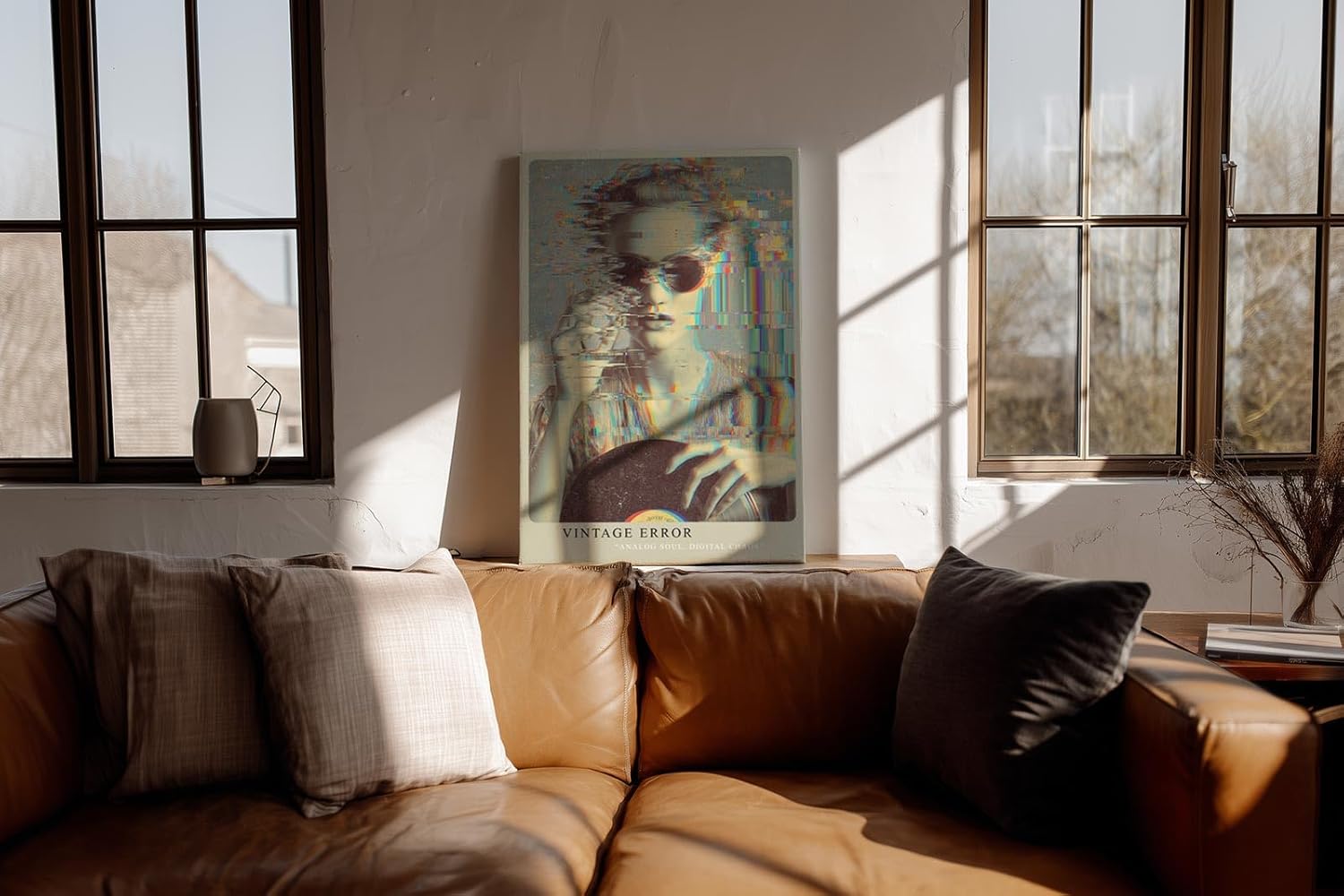 Paul Sinus Wandbild in 40x60cm Vintage Error – künstlerisches Retro-Porträt mit modernem Glitch-Effekt für trendige Raumgestaltung