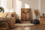 Paul Sinus Wandbild in 40x60cm Sunset Deerling Junges Reh im goldenen Licht des Sonnenuntergangs für warme und naturverbundene Raumgestaltung
