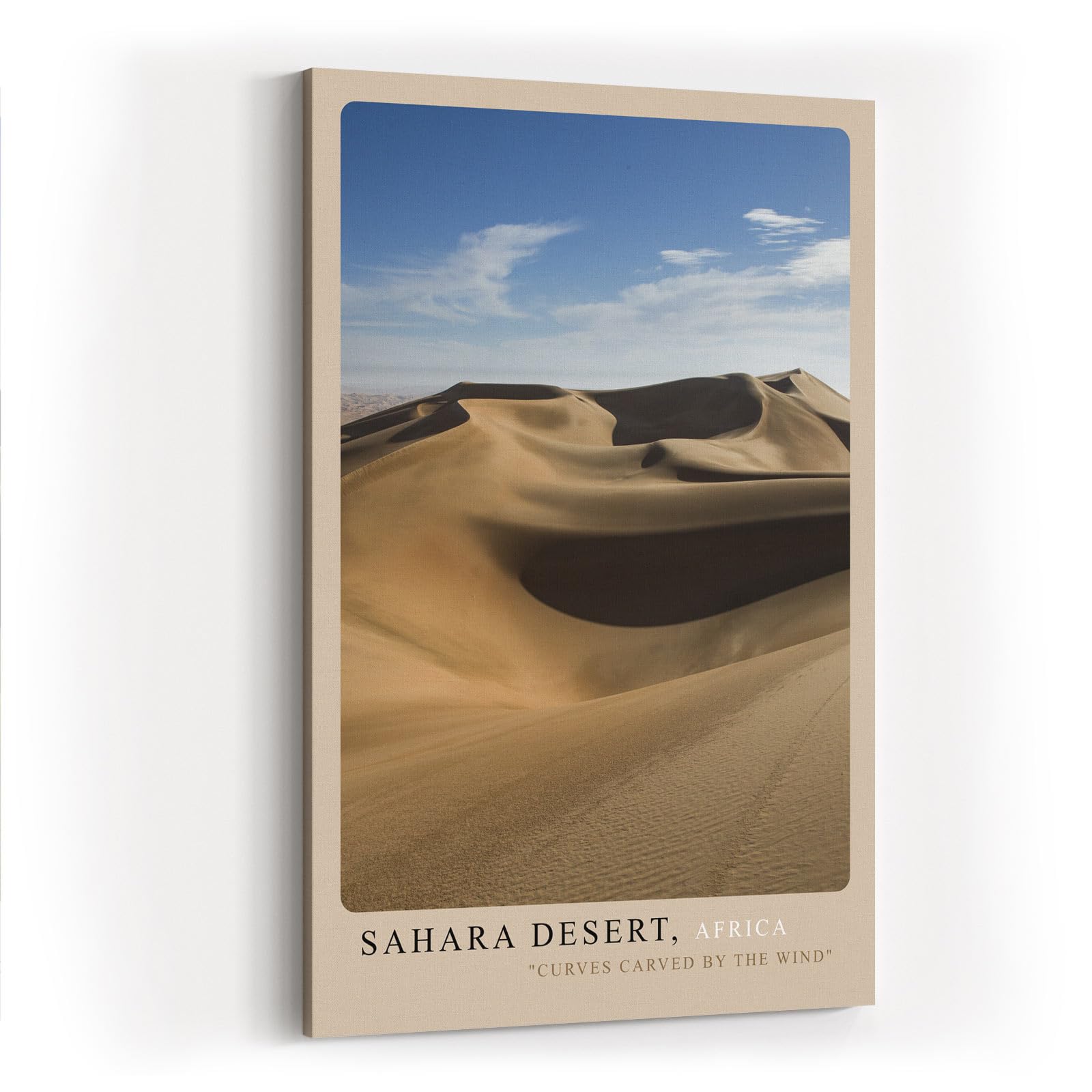 Paul Sinus Kunstdruck 40x60cm Sahara Desert Africa – Endlose Sanddünen im goldenen Licht mit weichem Schattenspiel
