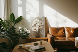 Paul Sinus 60x90cm Wandbild Blütenzauber in Beige – Exklusive Wohnkunst mit natürlicher Schönheit Blume