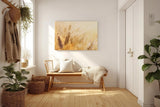 Sinus Art Wandbild 120x80cm Sommerliches Kornfeld mit Weizenähren in goldener Abendsonne