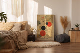 Paul Sinus Wandbild in 40x60cm The Orbital Map – Abstraktes Spiel aus roten und schwarzen Kreisen auf beigem Hintergrund mit feinen Linien wie unsichtbare Kräfte