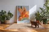 Paul Sinus Kunstdruck 40x60cm Orange Flare Lilie Makro Blume Orange Nahaufnahme Pflanze
