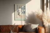 Paul Sinus Wandbild in 40x60cm Berlin Chic Frau im weißen Mantel vor Brandenburger Tor klassische Eleganz auf Leinwand