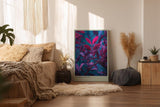 Paul Sinus Wandbild in 40x60cm Night Leaves – elegante Pflanzenblätter in stimmungsvoller Abendfarbpalette aus Pink, Lila und Blau