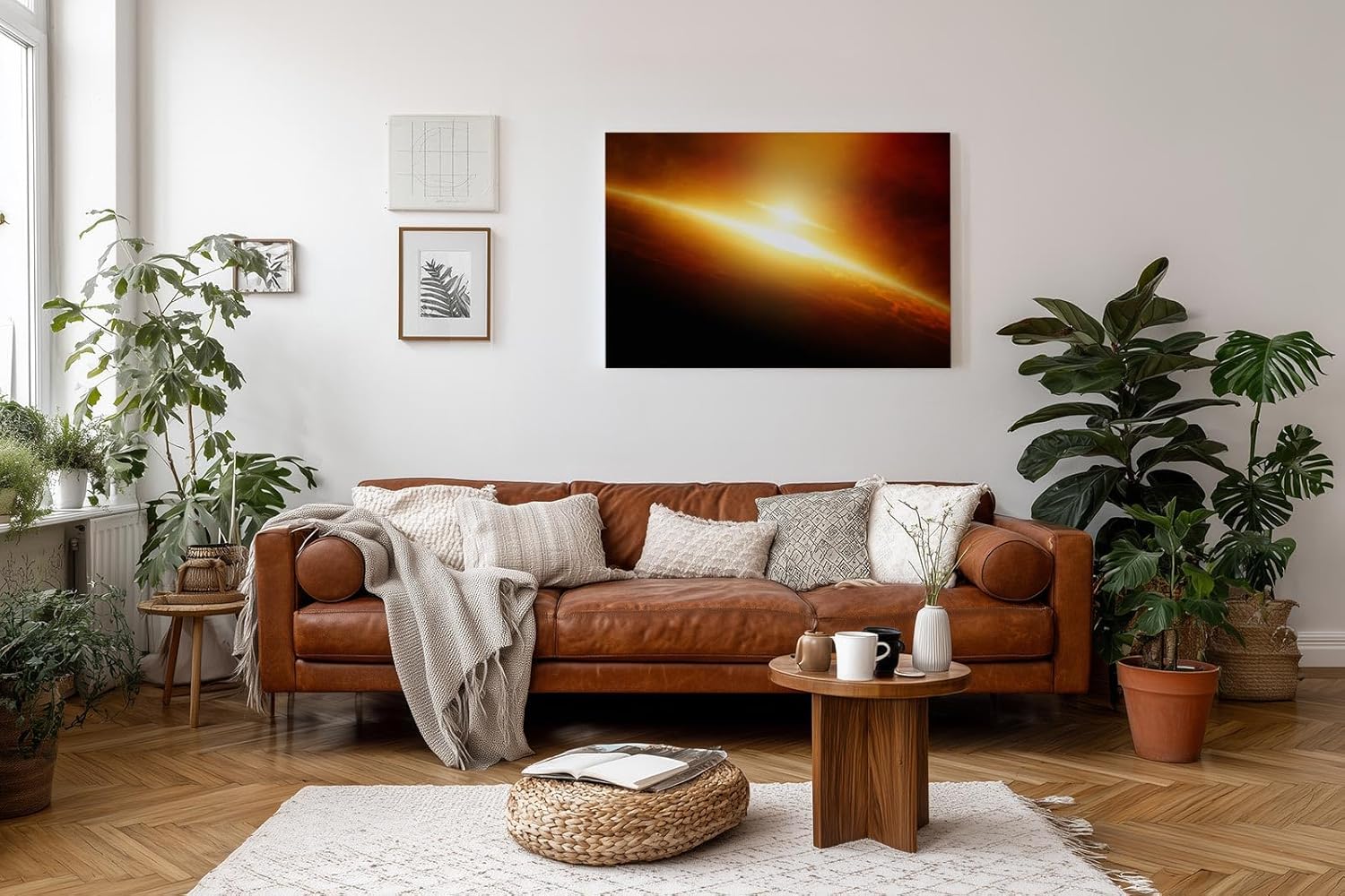 Sinus Art Wandbild 120x80cm Faszinierende Weltraumszenerie mit dynamischer Lichtwirkung und kosmischer Tiefe