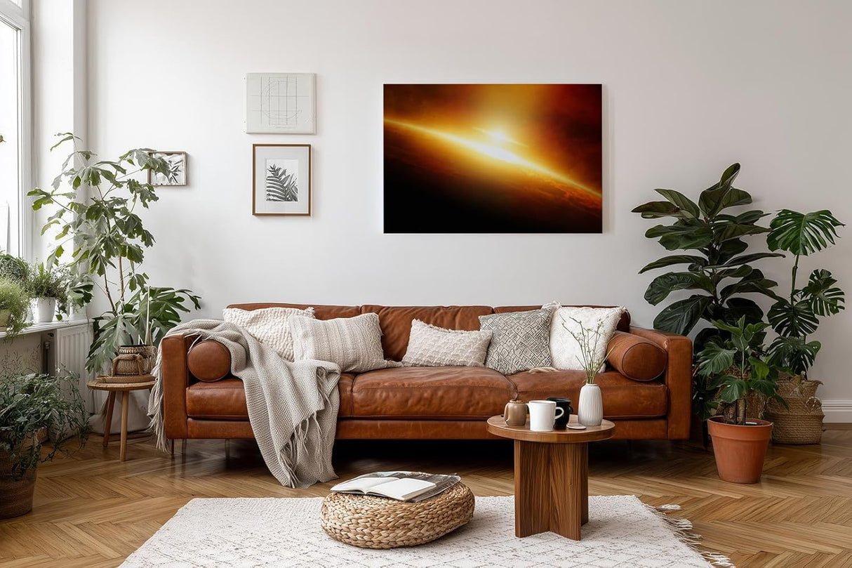 Sinus Art Wandbild 120x80cm Faszinierende Weltraumszenerie mit dynamischer Lichtwirkung und kosmischer Tiefe