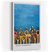 Paul Sinus Kunstdruck 40x60cm Spice Harmony – Farbenfrohe Gewürzvielfalt auf Holzlöffeln