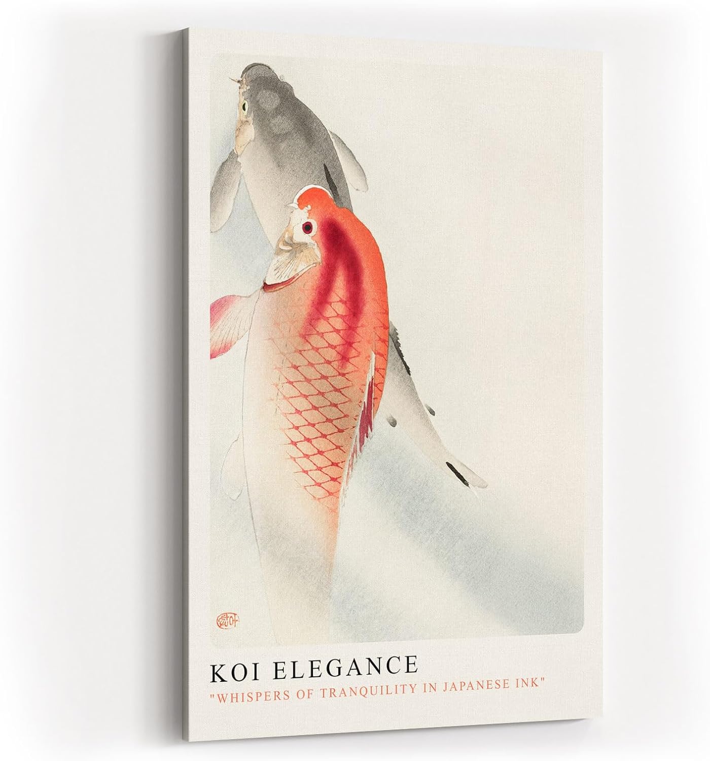 Paul Sinus Kunstdruck 40x60cm Koi Elegance japanische Tuschmalerei mit Koi-Fischen in zarter Harmonie