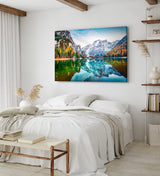Paul Sinus Wandbild 120x80cm Pragser Wildsee Alpen Italien Bergsee See Natur
