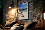 Paul Sinus Kunstdruck 40x60cm Driftwood Coast Strand Meer Treibholz Natur Türkis Fotografie