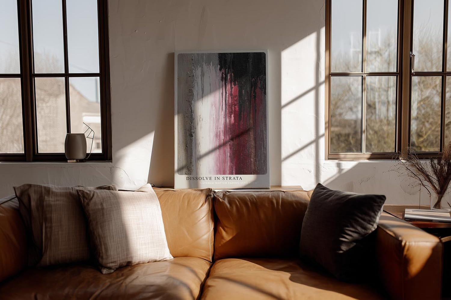 Paul Sinus Wandbild in 40x60cm Dissolve in Strata – Abstraktes Kunstwerk mit vertikalen Farbverläufen und grober Oberflächenstruktur