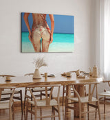 Paul Sinus Wandbild 120x80cm Sexy Bikini Strand Traumstrand Meer Sand Karibik